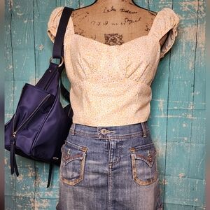 Cottagecore "Shein" Crop Top with smocked‎ back.